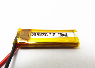 China Kleine Polymer-Batterie des Lithium-3.7v 501230 120mah für blauen Zahn-Kopfhörer fournisseur
